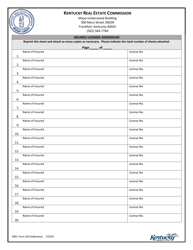KREC Form 203 Certification of Insurance Coverage - Kentucky, Page 2