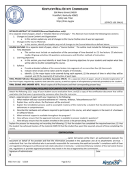 KREC Form 102 Pre-license Course Application &amp; Renewal Form - Kentucky, Page 2