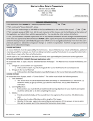 KREC Form 103 Continuing and Post-license Education Course Application &amp; Renewal Form - Kentucky, Page 2