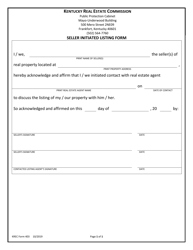 KREC Form 403 Seller Initiated Listing Form - Kentucky