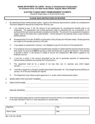 Form Me.C-24 Election to Make Direct Reimbursement Payments (Nonprofit Organization or Governmental Entity) - Maine