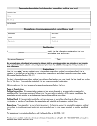 Registration Statement Independent Expenditure Political Committee or Political Fund - Minnesota, Page 2
