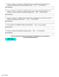 Supplier Inquiry Form - Michigan, Page 3