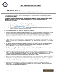 Form MGCB-AD-2060 Disassociated Persons List Request for Removal - Michigan, Page 2