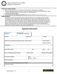 Form MGCB-AD-2060 Disassociated Persons List Request for Removal - Michigan, Page 3