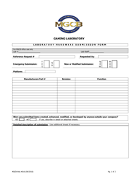 Document preview: Form MGCB-RAL-4016 Laboratory Hardware Submission Form - Michigan