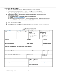 Form MGCB-AD-2067 Application for Placement in the Responsible Gaming Database - Michigan, Page 3