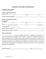 Form MGCB-AD-2067 Application for Placement in the Responsible Gaming Database - Michigan, Page 6