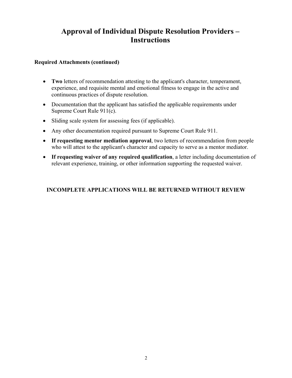 Approval of Individual Dispute Resolution Providers - Application - Kansas, Page 2