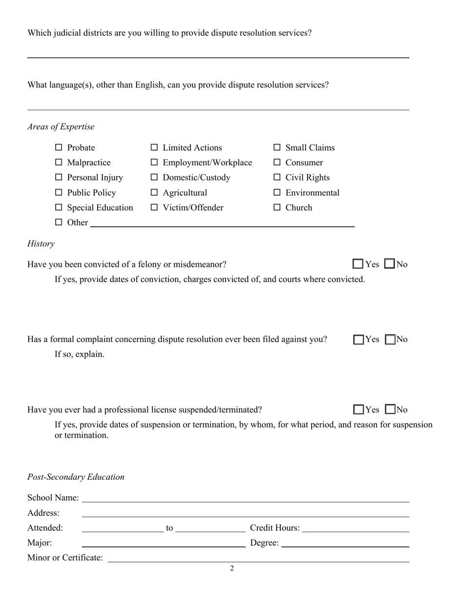 Approval of Individual Dispute Resolution Providers - Application - Kansas, Page 4