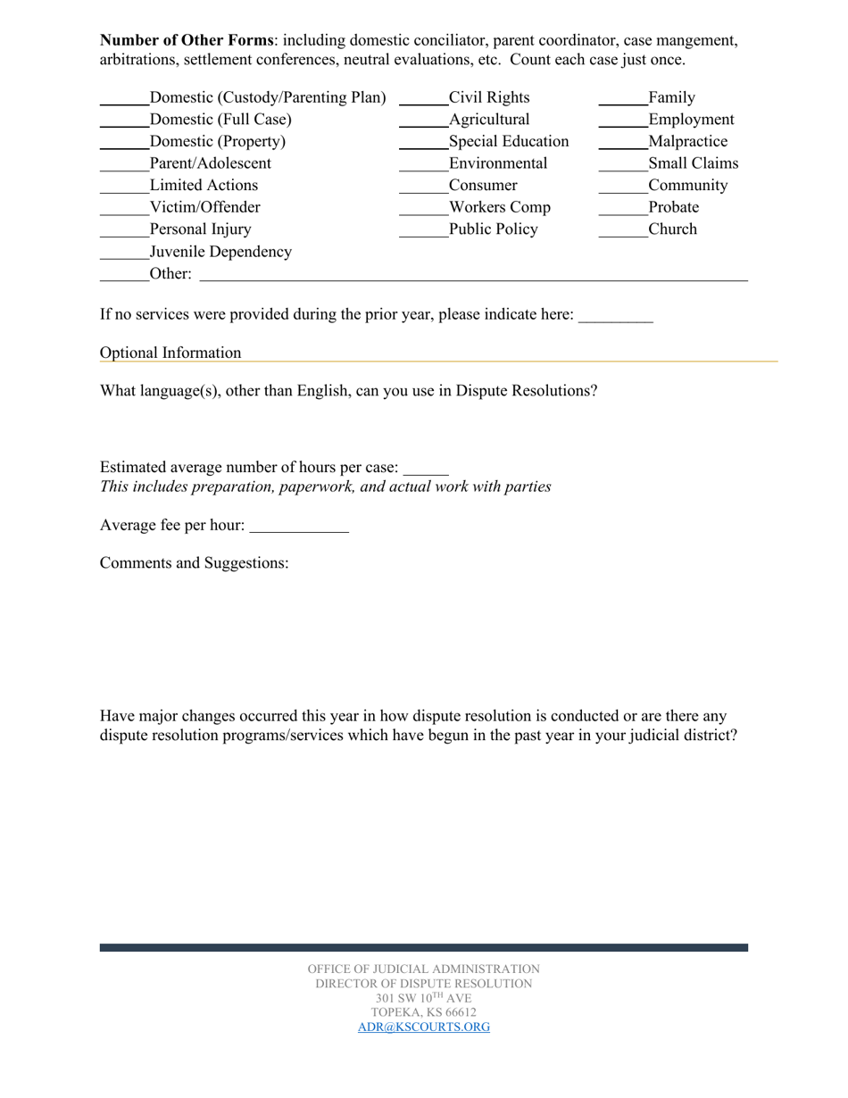 Dispute Resolution Provider Renewal - Kansas, Page 4