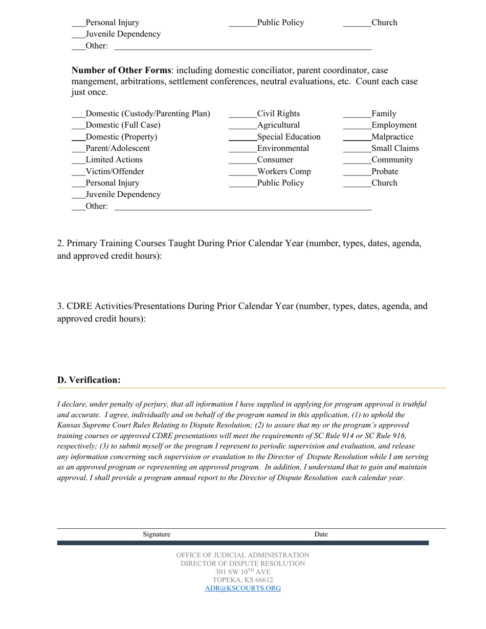 Approved Program Renewal Application - Kansas, Page 3
