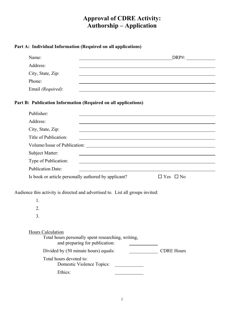 Approval of Cdre Activity: Authorship - Application - Kansas, Page 2