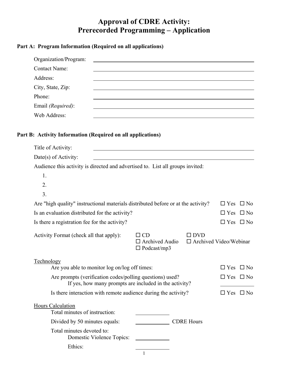 Approval of Cdre Activity: Prerecorded Programming - Application - Kansas, Page 2