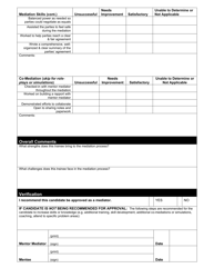 Mentor Mediator Evaluation Form - Kansas, Page 2