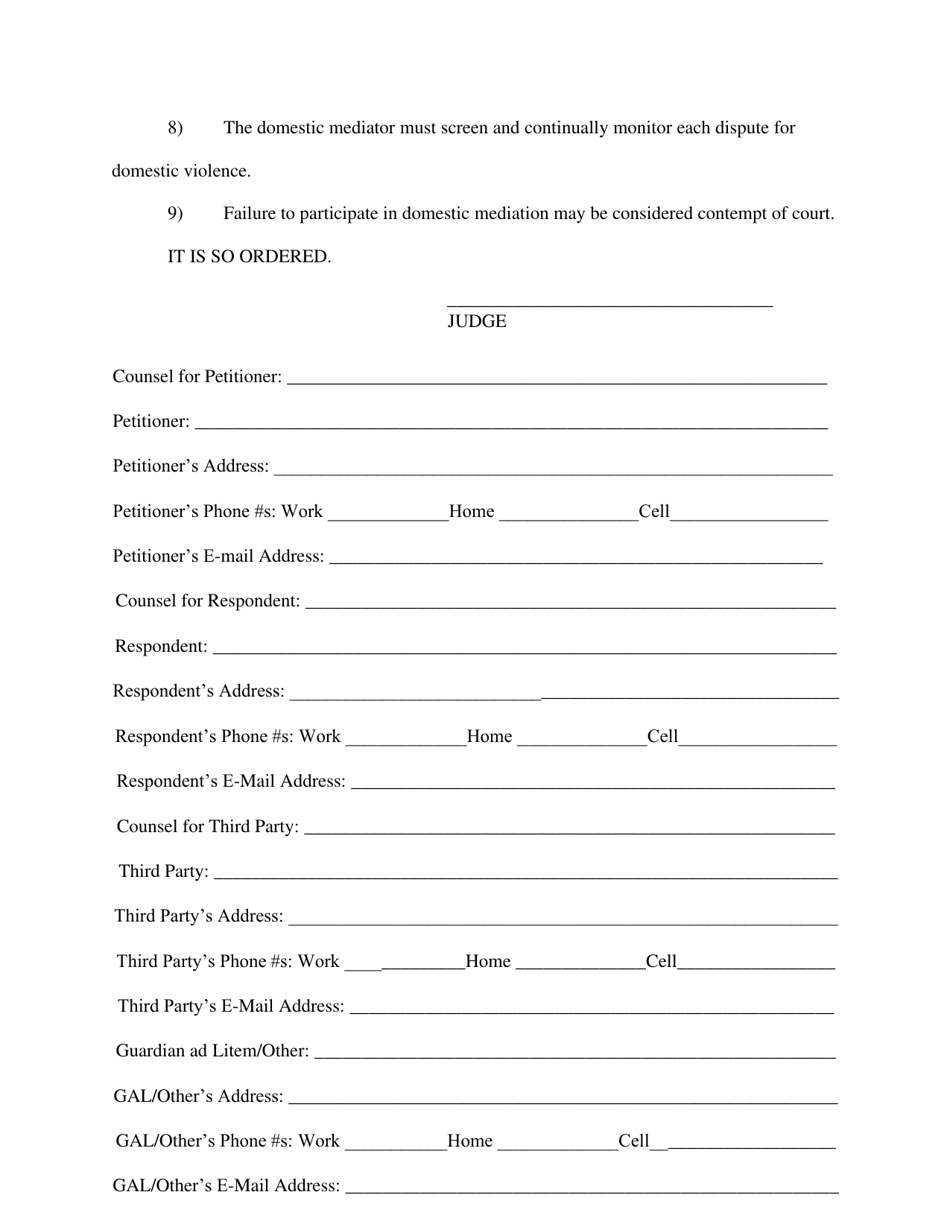 Order for Domestic Mediation - Kansas, Page 3