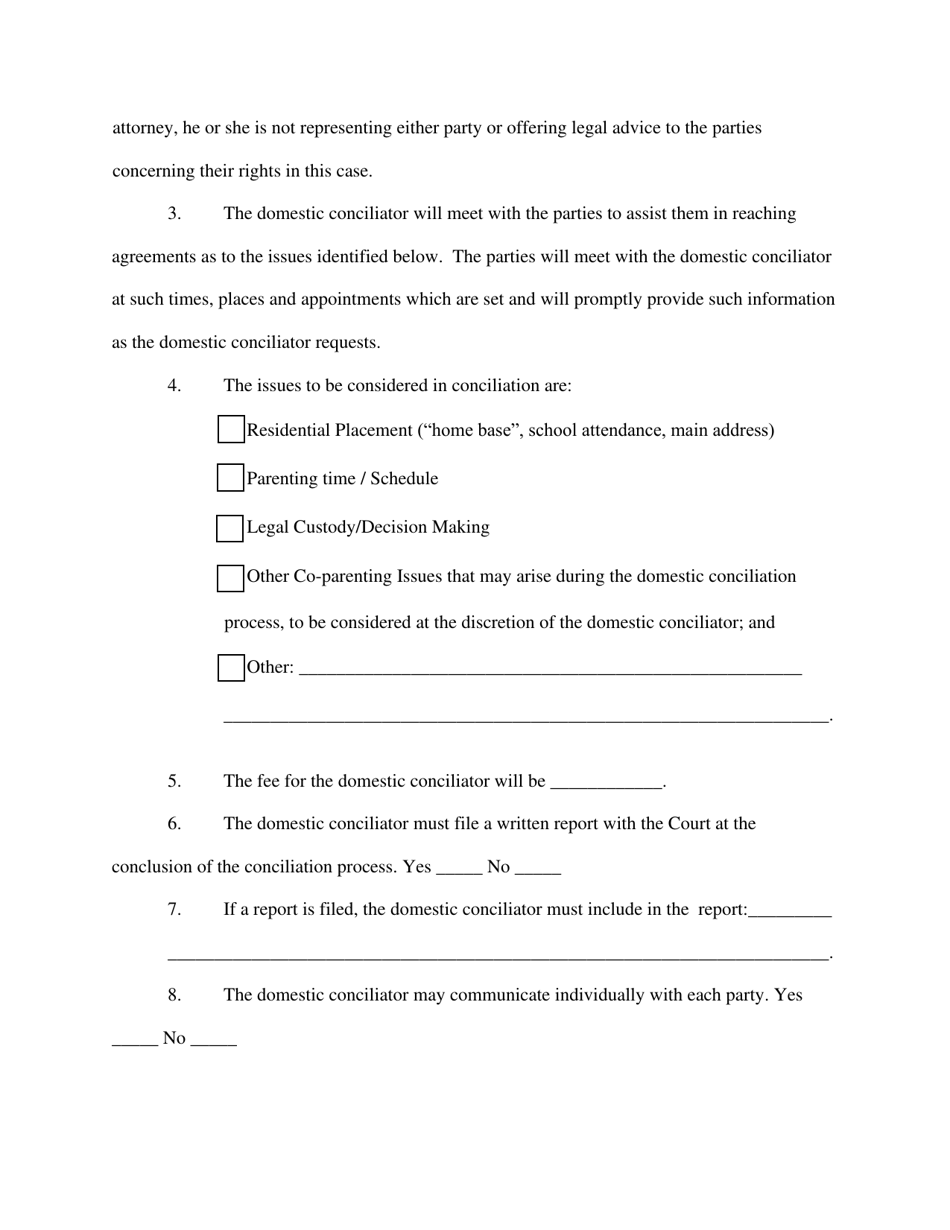 Order for Domestic Conciliation - Kansas, Page 2