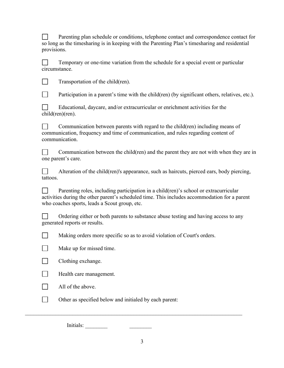 Order for Appointment of Parenting Coordinator - Kansas, Page 3