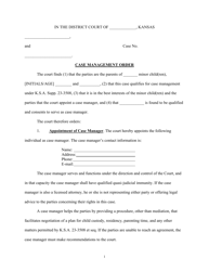 Document preview: Case Management Order - Kansas