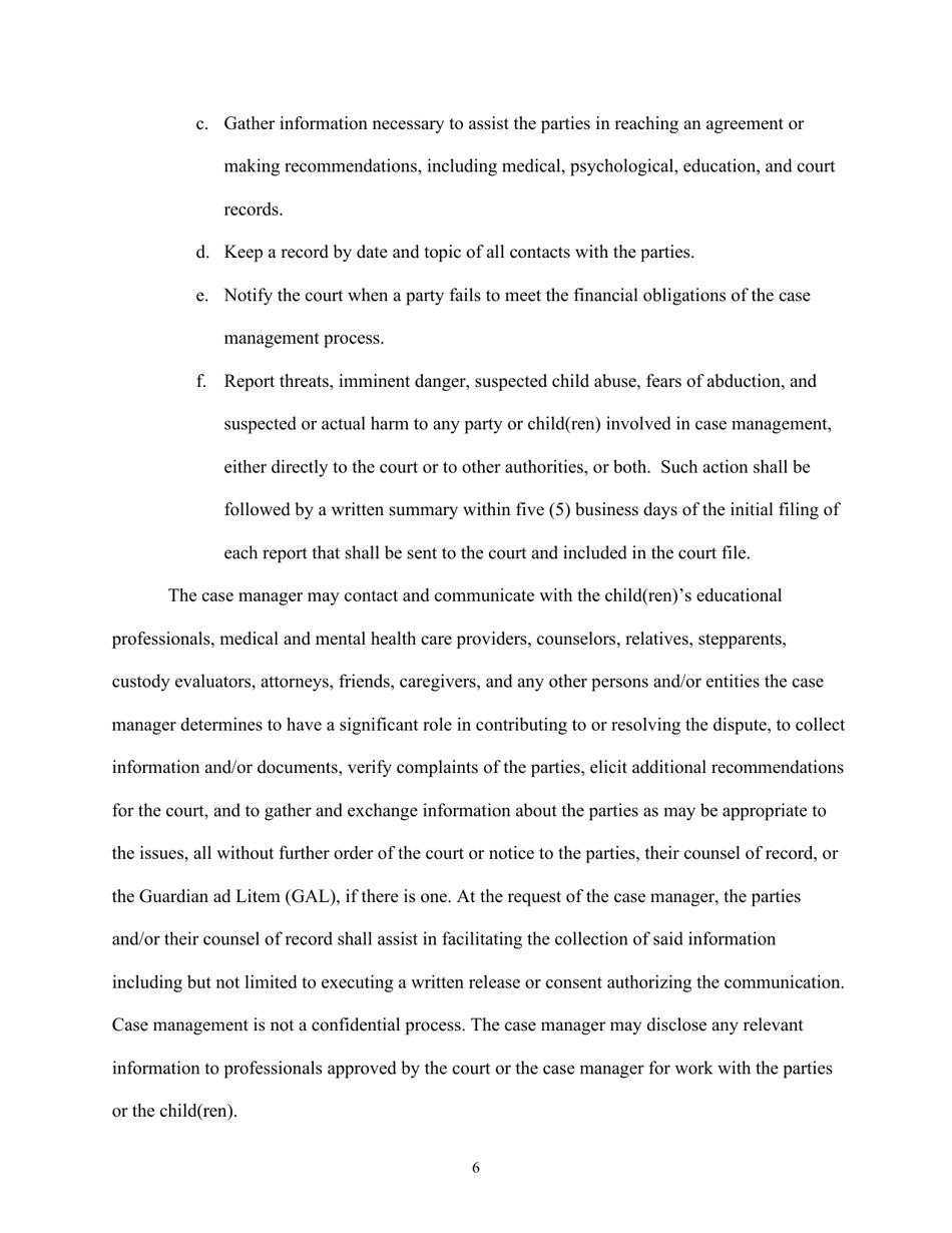 Case Management Order - Kansas, Page 6