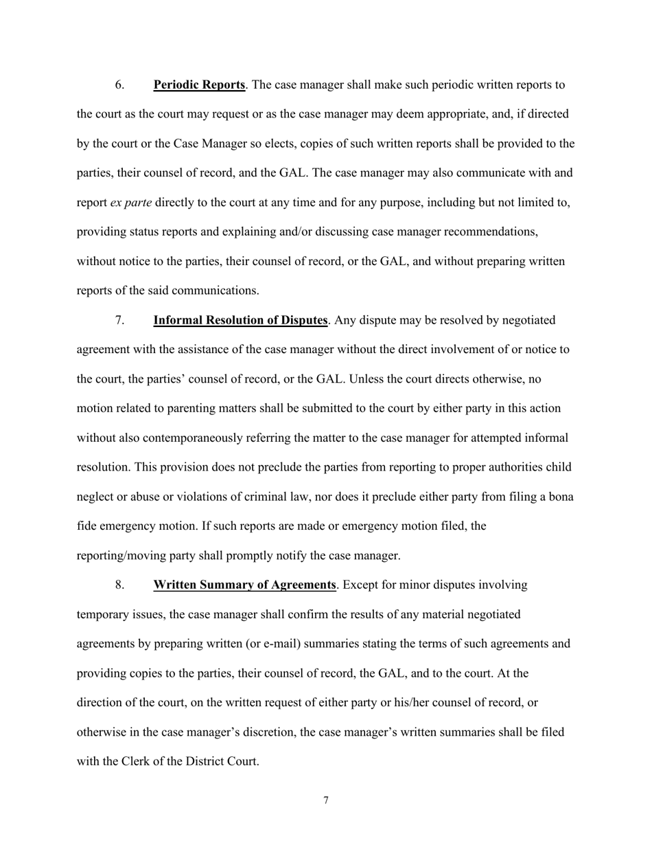 Case Management Order - Kansas, Page 7