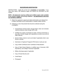 Form H-1 Background Investigation Form - Kentucky, Page 3