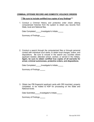 Form H-1 Background Investigation Form - Kentucky, Page 5