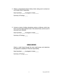 Form H-1 Background Investigation Form - Kentucky, Page 6