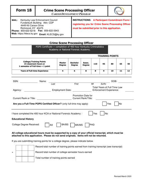 Form 18  Printable Pdf