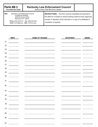 Form 68-1 Application for Training Credit - Multiple Pages - Kentucky, Page 2