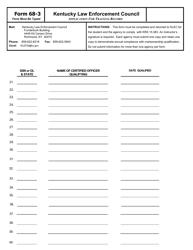 Form 68-3 Application for Training Record - Multiple Pages - Kentucky, Page 2