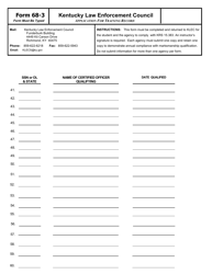 Form 68-3 Application for Training Record - Multiple Pages - Kentucky, Page 3