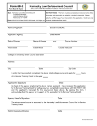 Document preview: Form 68-2 Application for In-Service Training Credit for College Courses - Kentucky