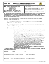 Document preview: Form Q-5 Psychological Examination Approval - Kentucky