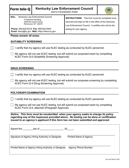 Form TELE-Q  Printable Pdf