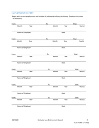 KLEC Form 1 Original Instructor Certification Application - Kentucky, Page 3