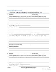 KLEC Form 1 Original Instructor Certification Application - Kentucky, Page 4