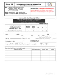 Document preview: Form 26 Intermediate Court Security Officer - Kentucky