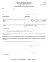 Document preview: Form GF-1 Affidavit for Flaring From a Mississippi Horizontal Well - Kansas