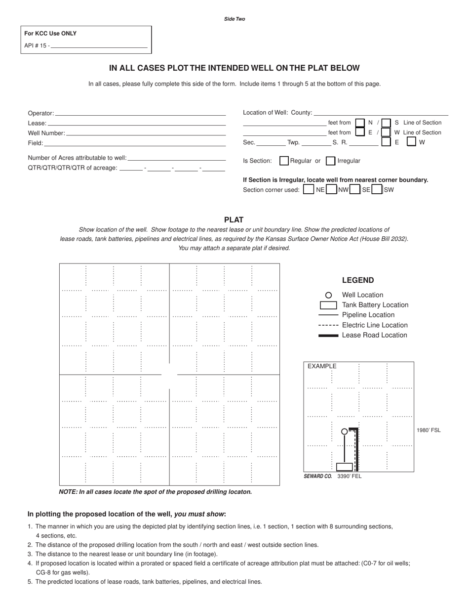 Form C-1 Notice of Intent to Drill - Kansas, Page 2