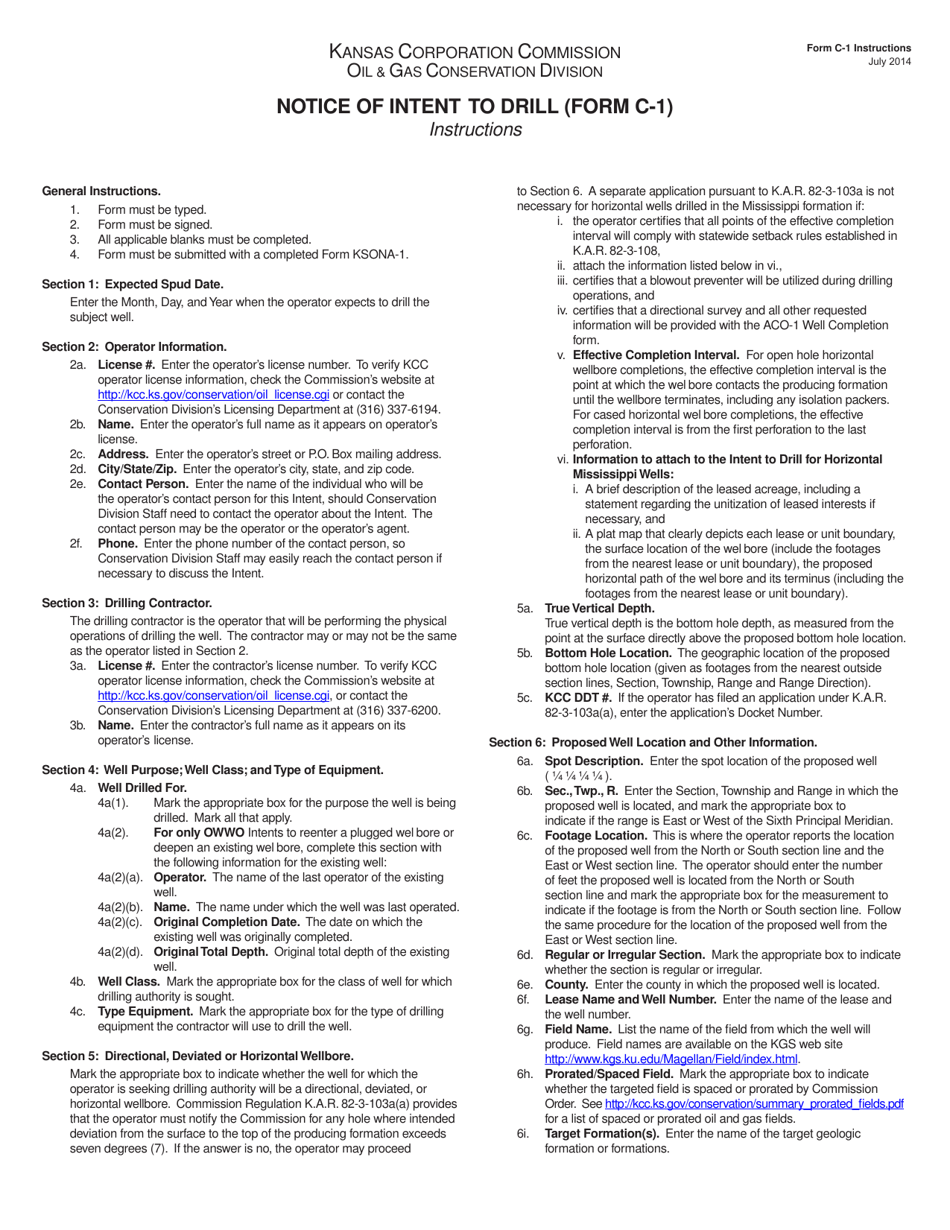 Form C-1 Notice of Intent to Drill - Kansas, Page 5