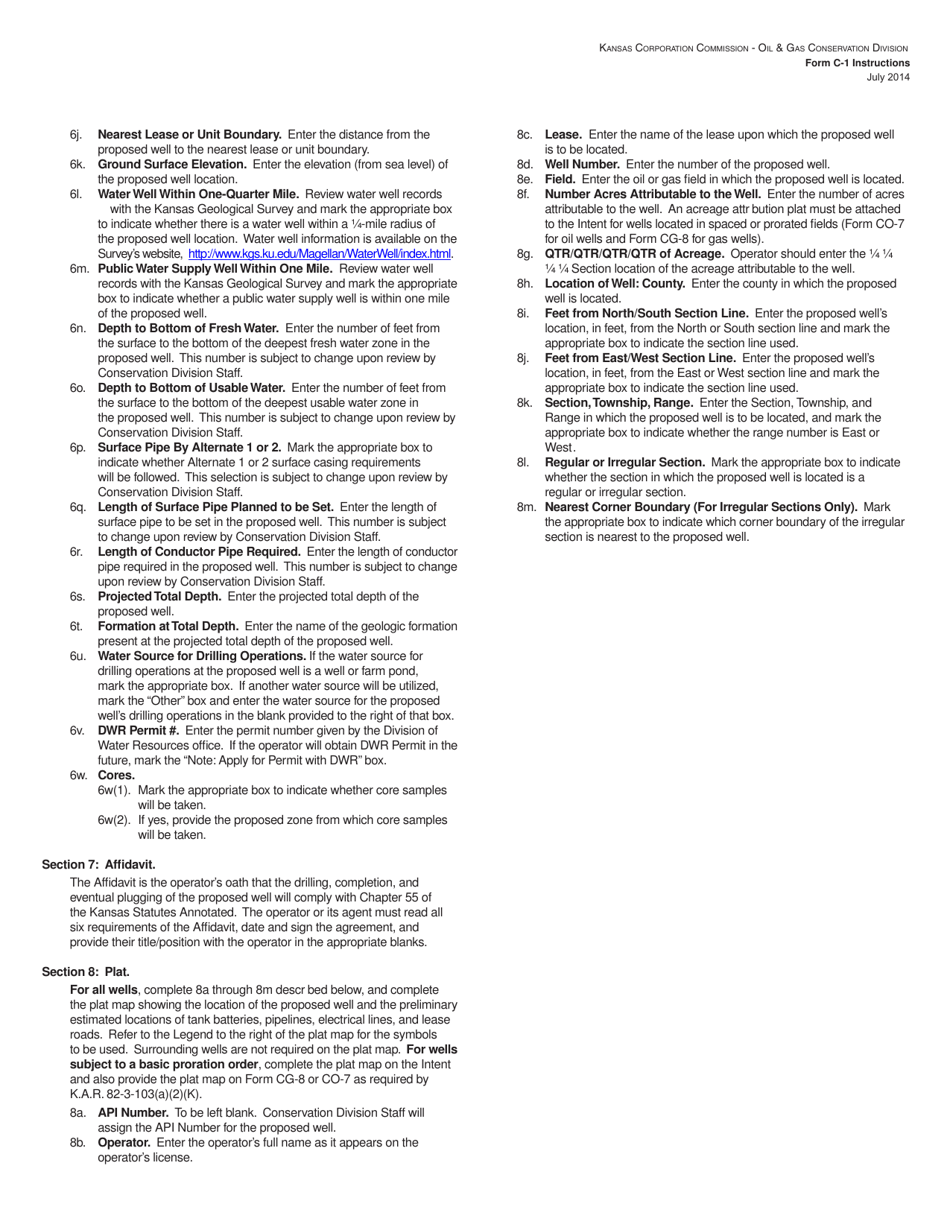 Form C-1 Notice of Intent to Drill - Kansas, Page 6