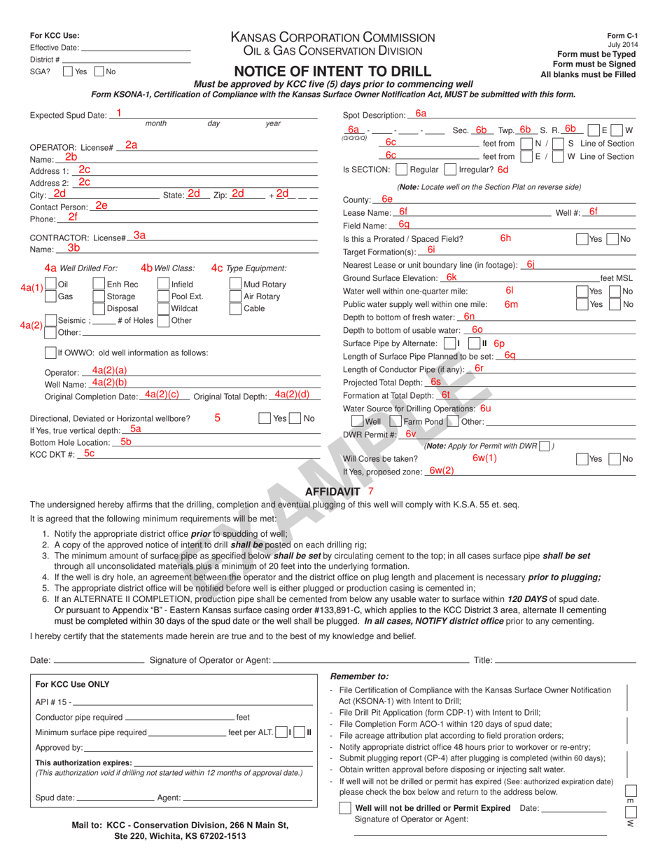 Form C-1 Notice of Intent to Drill - Kansas, Page 7