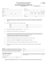 Form ACO-5 &quot;Application for Dual Completion&quot; - Kansas