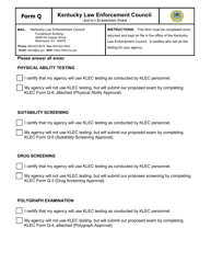 Document preview: Form Q Agency Submission Form - Kentucky