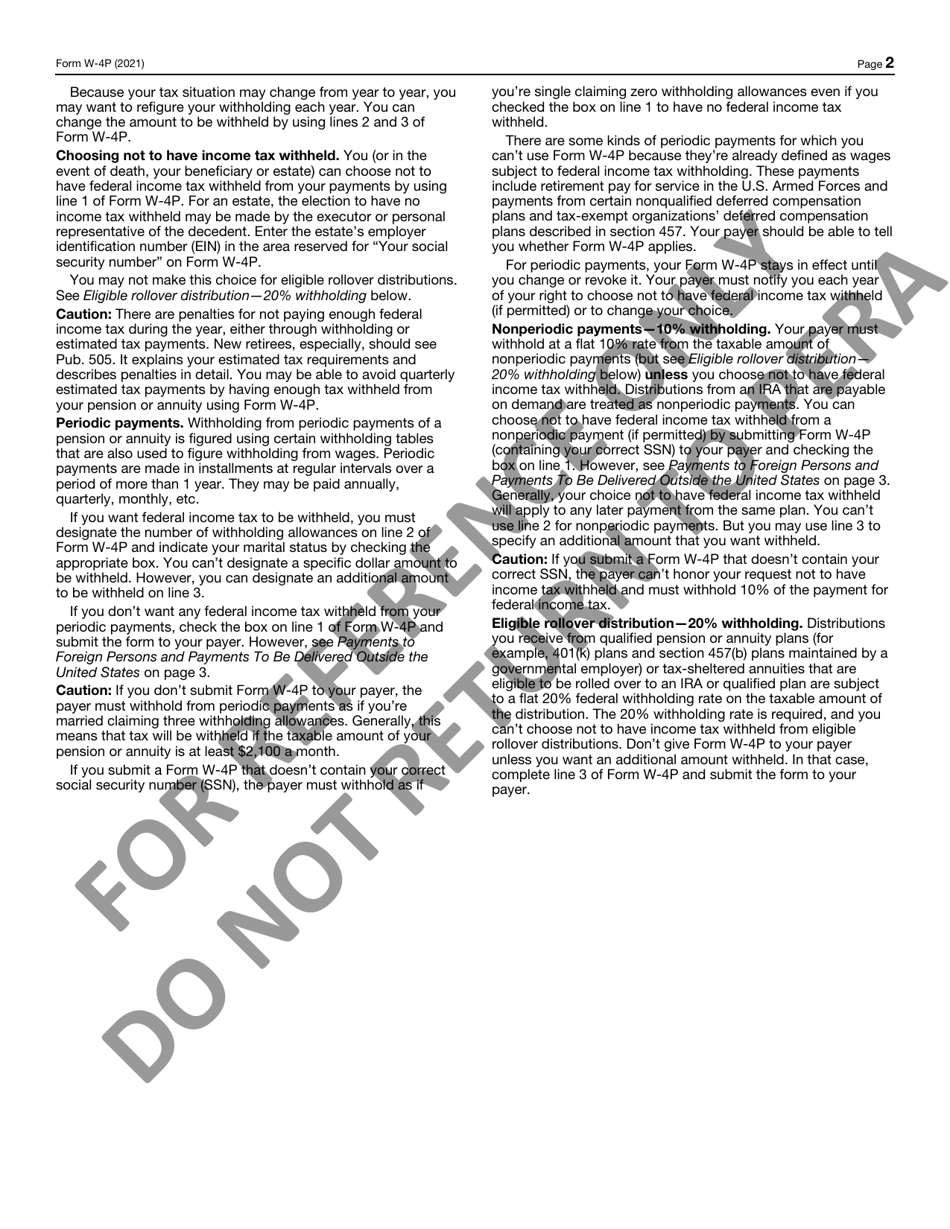 Substitute Form W-4p - Tax Withholding Certificate - Minnesota, Page 3