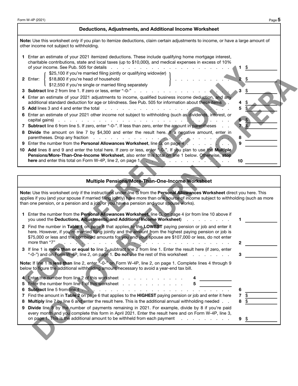 Substitute Form W-4p - Tax Withholding Certificate - Minnesota, Page 6