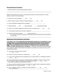 Rn / Lpn Licensure Application for Examination - Kansas, Page 2