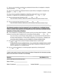 Rn / Lpn Licensure Application for Examination - Kansas, Page 3
