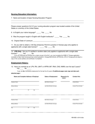 Rn / Lpn Licensure Endorsement Application - Kansas, Page 2